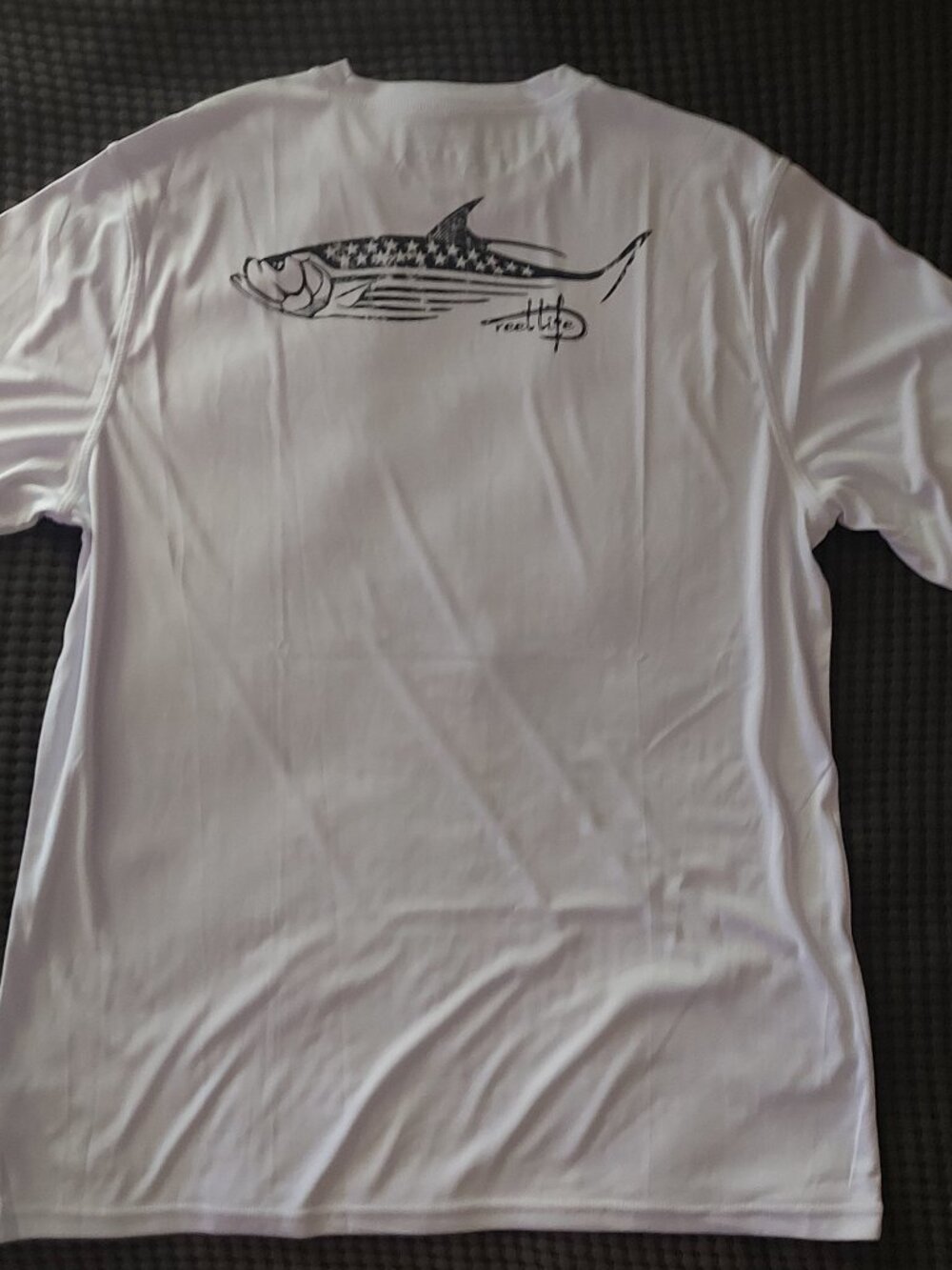 Reel Life Tarpon Stars & Stripes Sun Defender Fishing Shirt Men's XL White